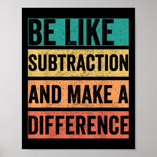 Affiche Soyez comme la soustraction et faites une différen (Devant)