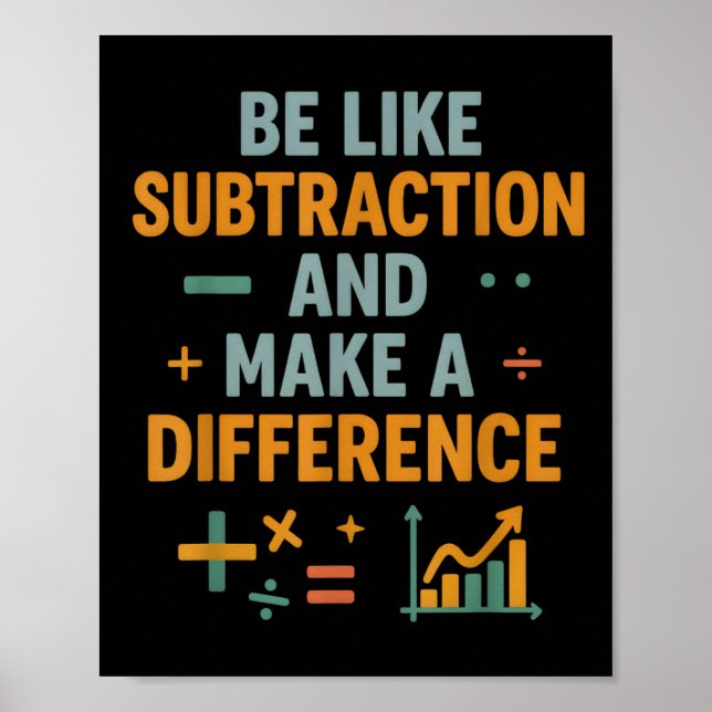 Affiche Soyez comme la soustraction et faites une différen (Devant)