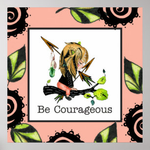 Affiche Soyez courageux Art encadré Boho Enfant