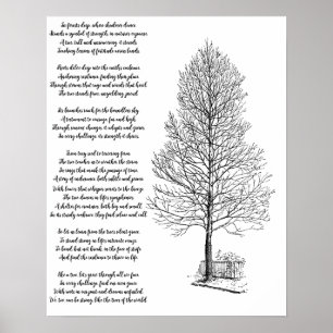 Affiche Soyez Fort Comme l'art de l'arbre et Poème