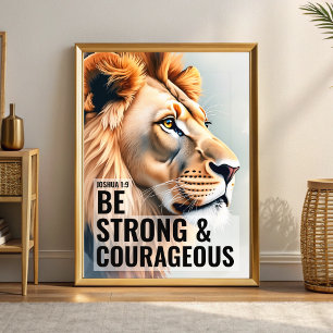Affiche Soyez fort et courageux Christian Wall Art Imprime