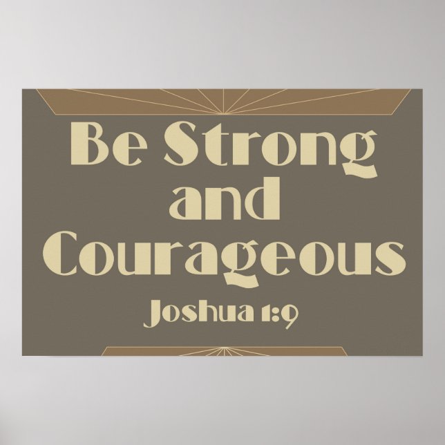Affiche Soyez fort et courageux Joshua 1:9 (Devant)