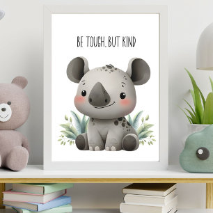 Affiche Soyez Fort, Mais Gentil - Bébé Rhinocéros Art Mura