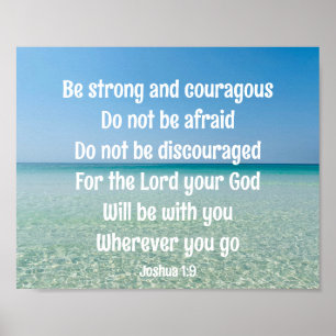 Affiche Soyez Forte Inspiration Bible Verse Beach