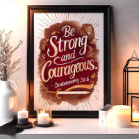 Soyez Forts et Courageux Deutéronome 31:6 Art Lion
