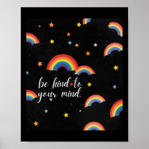Affiche Soyez Gentil À Votre Esprit Sticker Arc-En-Ciel