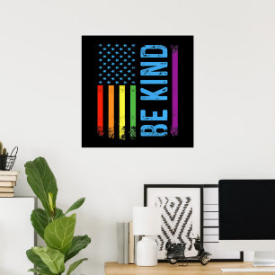 Affiche Soyez Gentil Lgbt Lgbtq Fierté Gay Arc-en-ciel
