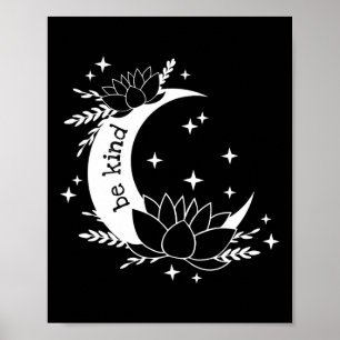 Affiche Soyez Gentil Luna Et Moon Lotus Fleur Yoga Méditat