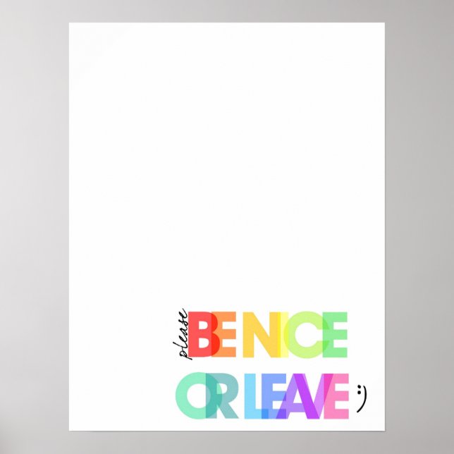 Affiche Soyez gentil ou partez (Devant)