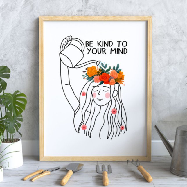 Affiche Soyez Gentil Pour Votre Santé Mentale (Créateur téléchargé)