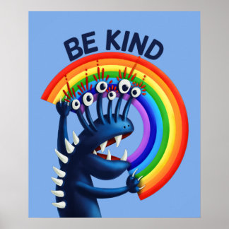 Affiche Soyez gentil Rainbow Funny Kindness