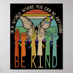 Affiche Soyez gentil Sensibilisation sur l'autisme ASL Mam