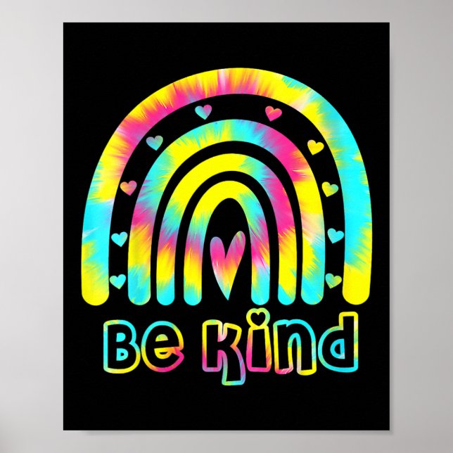 Affiche Soyez gentil Teinture Dye Rainbow Kindness Sensibi (Devant)