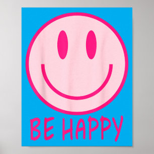 Affiche Soyez Heureux 70s 80s nk Visage Souriant Heureux