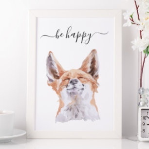 Affiche Soyez heureux Fox Nursery Child Woodland