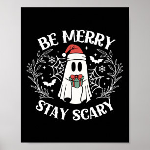 Affiche Soyez Joyeux Restez Effrayant Fantôme Drôle Hallow