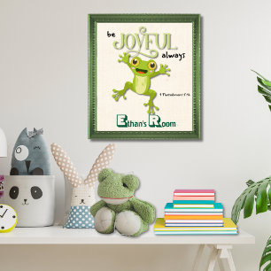 Affiche Soyez Joyeux Toujours Bible Écriture Frog
