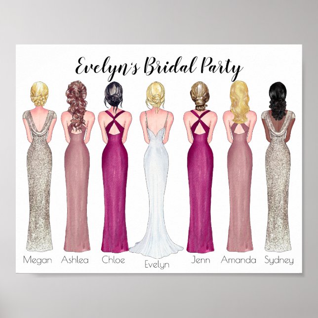 Affiche Soyez ma servante d'honneur Faire-part de proposit (Devant)