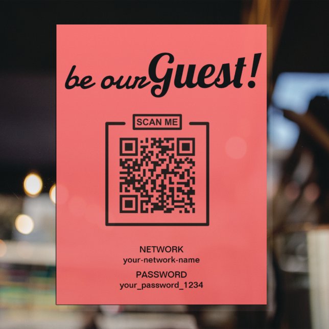Affiche Soyez notre invité Internet QR Code Mot de passe W (Créateur téléchargé)