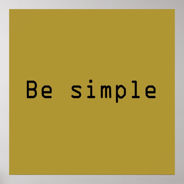 Affiche soyez simple (Devant)