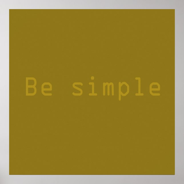Affiche soyez simple (Devant)