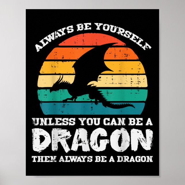 Affiche Soyez toujours Dragon Rétro Fire Brething Men (Devant)