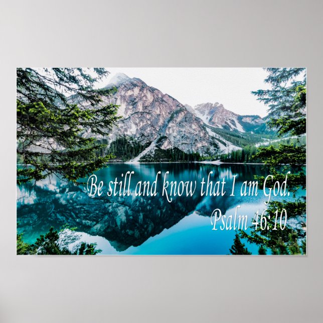 Affiche Soyez toujours et sachez que je suis Dieu Psaume 4 (Devant)