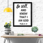Affiche Soyez Toujours Et Sachez Que Je Suis L'Affiche De<br><div class="desc">Psaume 46:10 Soyez Toujours Et Sachez Que Je Suis L'Affiche De Dieu. verset des Écritures bibliques pour les chrétiens. Ça fait un grand cadeau ! Typographie de script décoratif noir. Téléchargements numériques instantanés à venir bientôt.</div>