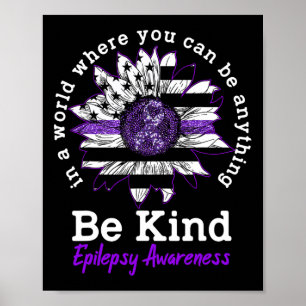 Affiche Soyez Type Ribbon violet Tournesol Kindness Epilep