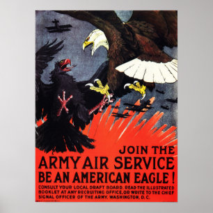 Affiche Soyez Un Aigle Américain ! Rejoignez Le Service Aé