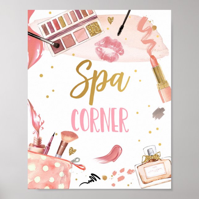 Affiche Spa Corner Party Maquillage Glamor Girl Anniversai (Devant)