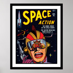 Affiche Space Action #2 Vintage Sci Fi Couverture de la ba