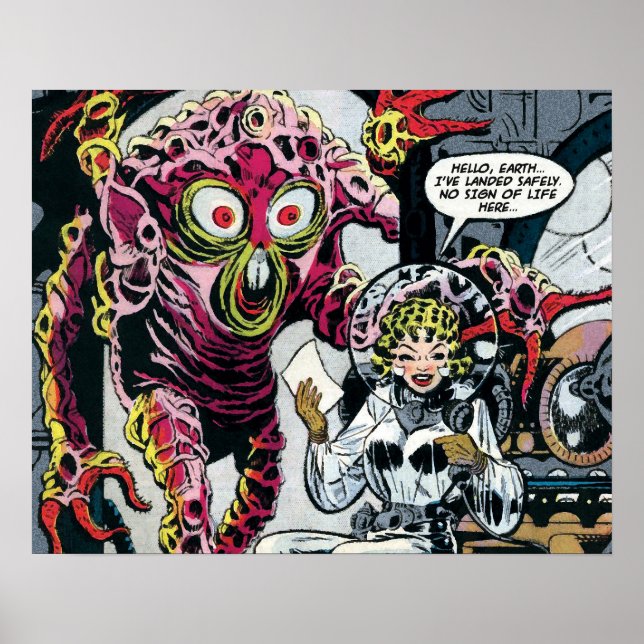 Affiche Space Adventures #12 Funny 50s Retro Sci Fi Comic (Devant)