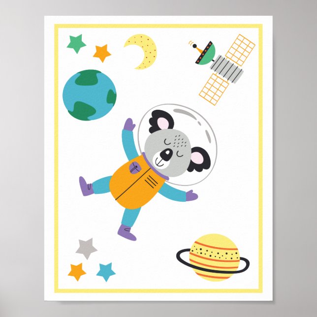 Affiche Space Animaux Art Imprimer Koala (Devant)