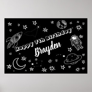 Affiche Space Backdrop Space Signe de la fête du monde