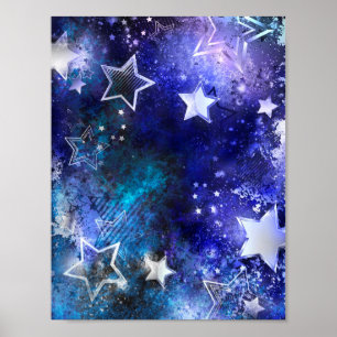 Affiche Space Background with Stars