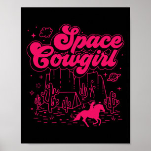 Affiche Space Cowgirls Bychelorette Party Rodéo Filles Fem