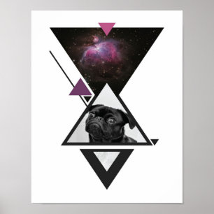 Affiche Space Pug   Black Pug Dog Gift Idea For Pug Lovers