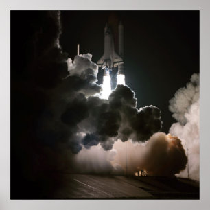 Affiche Space Shuttle Challenger Night Launch (STS-8)