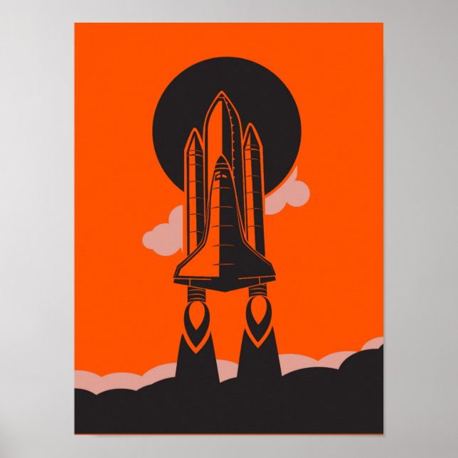 Affiche Space Shuttle Launch Silhouette (Devant)