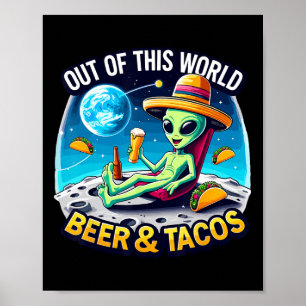 Affiche Space Tacos Et Bière Fiesta Alien Et Taco Mardi
