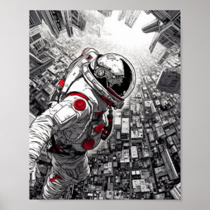 Affiche Space World Aerial Shot - Shohei Otomo Style Poste