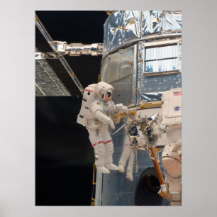 Affiche Spacewalk et télescope spatial Hubble