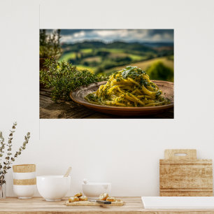 Affiche Spaghetti aux herbes fraîches