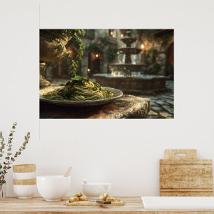 Affiche Spaghetti avec Broccoli Rabe