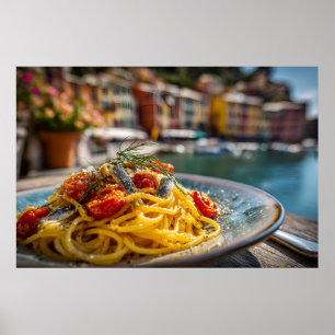 Affiche Spaghetti avec sardines et fenouil