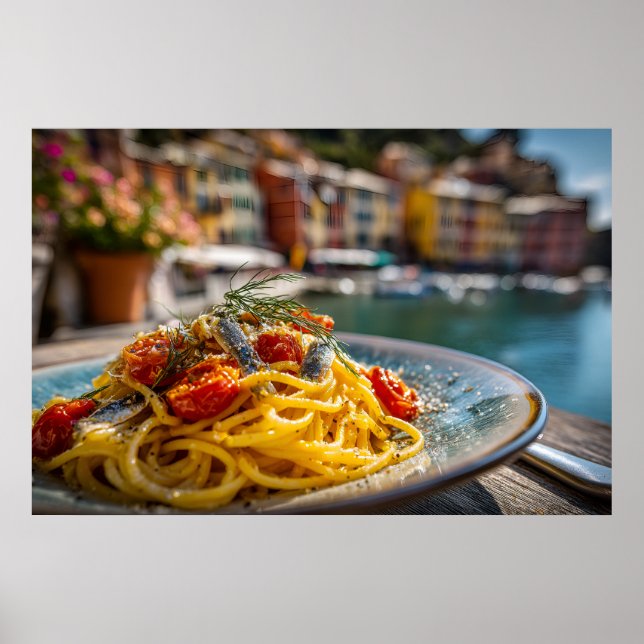 Affiche Spaghetti avec sardines et fenouil (Devant)