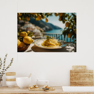 Affiche Spaghetti avec sauce à la crème de citron