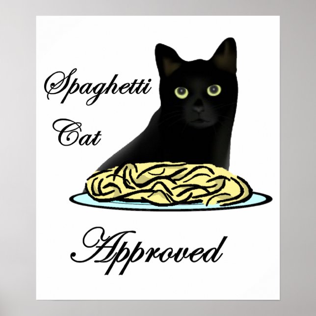 Affiche Spaghetti - Chat Approuvé (Devant)