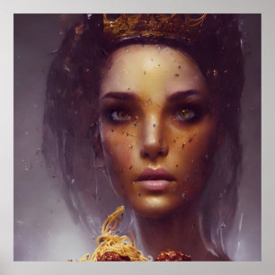 Affiche Spaghetti et boulettes de viande déesse